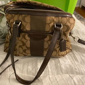 dark/light brown coach purse